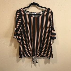 White birch tie-front top